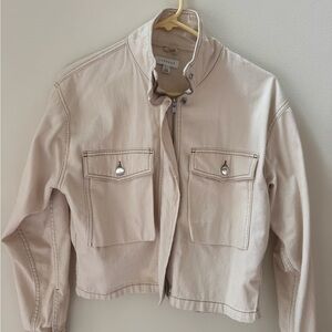 Topshop Light Tan/Cream Utility Jacket